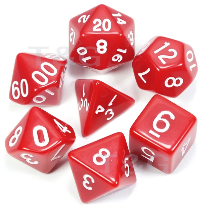 Набір Кубиків Dice Set v2 (Червоний) - аксесуари для настільних ігор